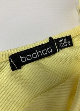 Сукня у рубчик лимонного насиченого кольору від boohoo4 фото