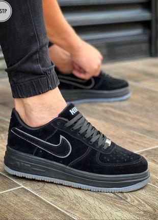 Nike air force 1 low black, кроссовки мужские чёрные найк форс, кросівки чоловічі найк
