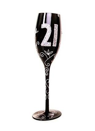 Бокал для шампанского "21", черный1 фото