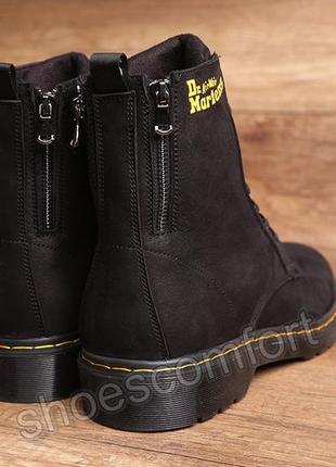 Мужские зимние ботинки, берцы, сапоги в стиле dr, martens кожаные черные6 фото