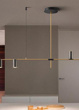 Люстра потолочная на 3 лампочки y8857b/3-k золото 55х12х123 см.