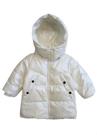Куртка на пуху молочного цвета с принтом (110 см.)  bolina baby 2125000793283
