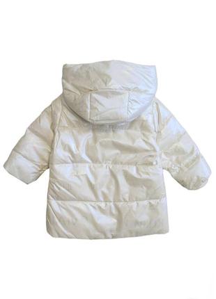 Куртка на пуху молочного цвета с принтом (110 см.)  bolina baby 21250007932832 фото