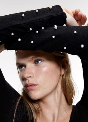Тонкий свитер zara черный м 3