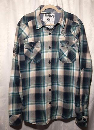 Чоловіча брендова сорочка у клітку чоловіча приталена сорочка у клітку.