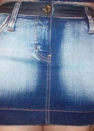 Юбка мини. джинсовая.