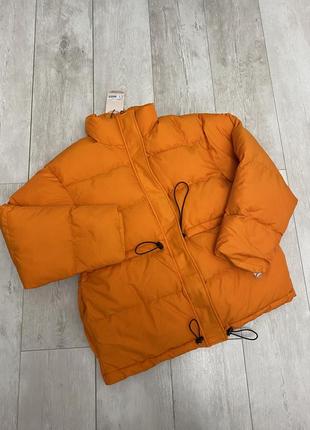 Ярко оранжевая куртка зимняя missguided зимова куртка дутик