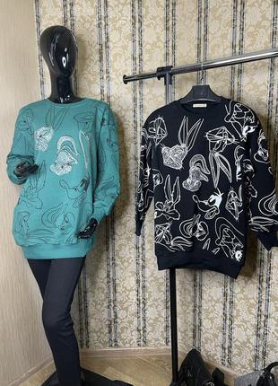 Толстовка туника на флисе, турция, зайцы.