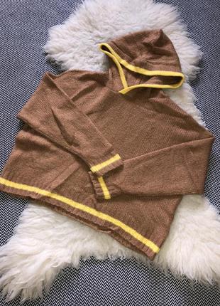 Худі светр кофта в’язана кемел бежева светр з капішоном10 фото