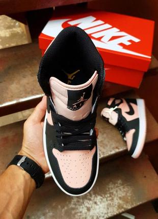 Кросівки nike air jordan 1 high retro black|peach6 фото