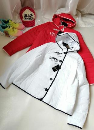 Куртка демисезонная стёганая батал красная размер 54 белая размер 60 куртка демісезонна стьобана бат1 фото