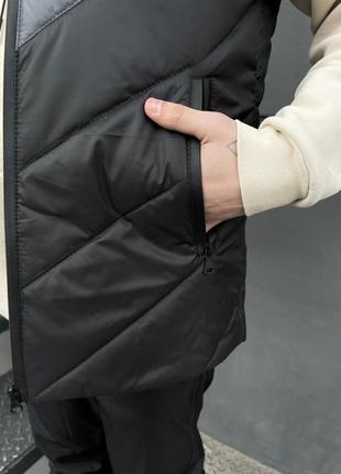Комплект tnf 'clip' жилетка серо-черная / штаны president + барсетка в подарок8 фото