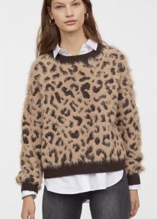 Світер h&m, свитер animal print леопардовый оригинал h&m джемпер леопард
