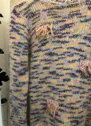 Красивый теплый вязаный свитер3 фото