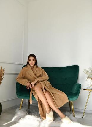 Довгий махровий халат жіночий теплий і комфортний натуральна махра5 фото