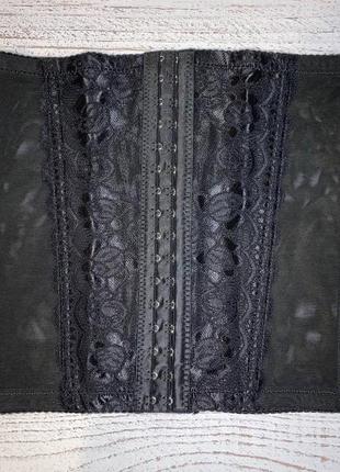 Корсет корегуючий (стягуючий) жіночий ажурний чорного кольору4 фото