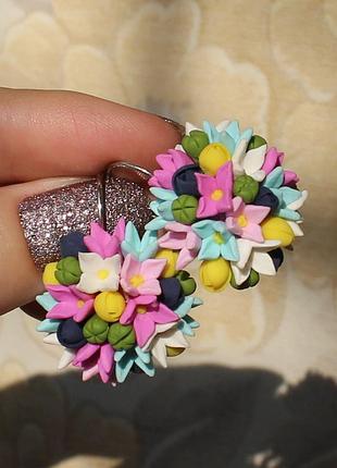 Сережки "букет квітів"