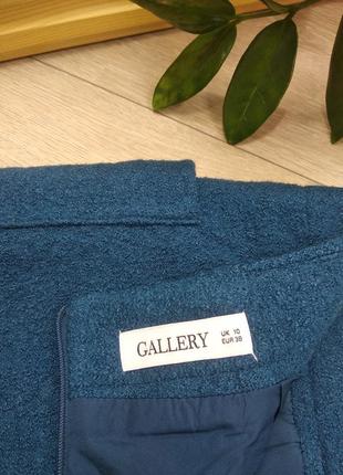 Gallery твідова шерстяна коротка спідниця а-силуету бірюзового кольору розмір m l  в стилі cos7 фото