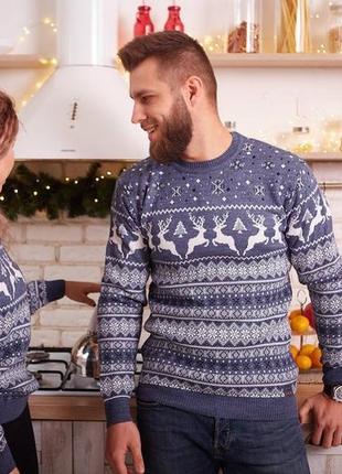 Зимові парні  светри з оленями 🦌10 фото