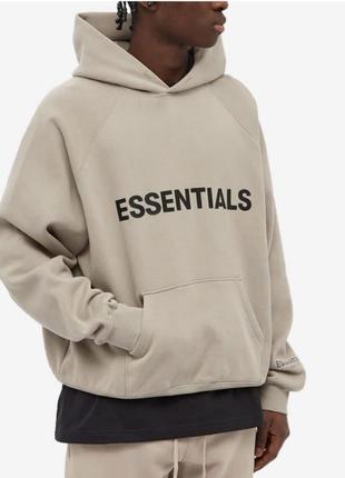 Худі fear of god essentials pullover hoodie taupe fear of god