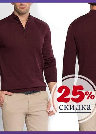 Бордовый мужской свитер lc waikiki / лс вайкики с воротником-стойка