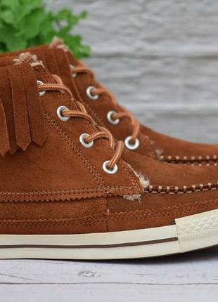 40 размер. замшевые коричневые высокие кеды converse all star. оригинал