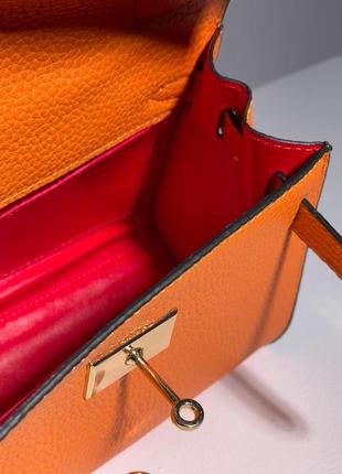 Сумка hermès kèlly bag mini orange2 фото