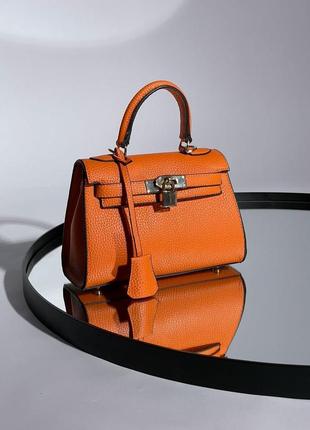 Сумка hermès kèlly bag mini orange5 фото