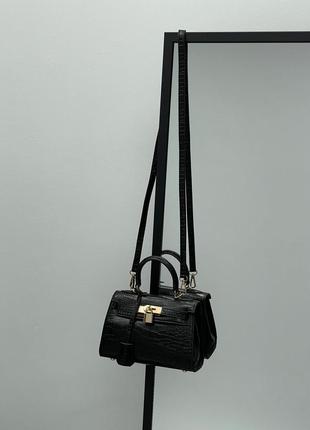 Сумка hermès kèlly bag mini black croco2 фото