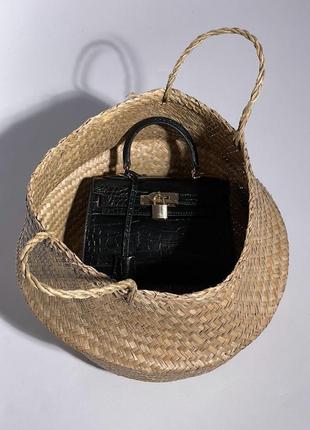 Сумка hermès kèlly bag mini black croco8 фото