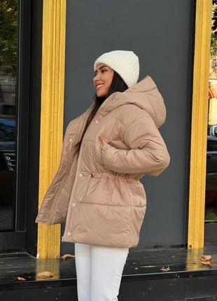 Зимова стильна тепла жіноча куртка пуховик1 фото