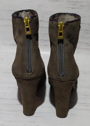 Mexx original кожаные ботинки сапоги сапожки на каблуке5 фото