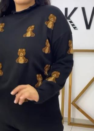 Теплый стильный свитер гольф,с мишками, турция.