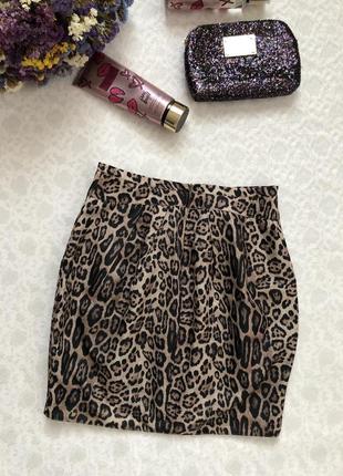 Леопардовая юбка s- размер . тренд леопардовый принт2 фото