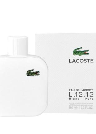 Чоловіча туалетна вода laste eau de lacoste l.12.12 blantc (лакост о де лакост л.12.12.12 бланк)1 фото