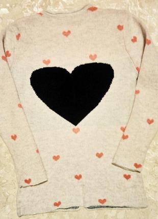 Кардиган-кофта вязанный на молнии для девочек ,серая с принтом сердечек и страз р 1582 фото