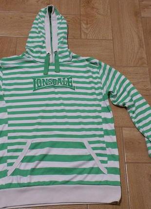 Худи женская в полоску лонсдейл худі жіноча біло-зелена кофта lonsdale london р.l-xl🏴󠁧󠁢󠁥󠁮󠁧󠁿