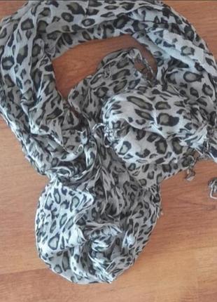 Шарф,, палагтин,  принт леопард
