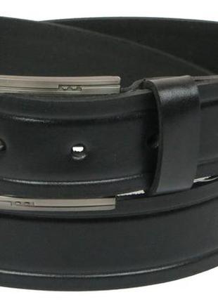 Мужской кожаный ремень под джинсы skipper 1196-38 черный 3,8 см