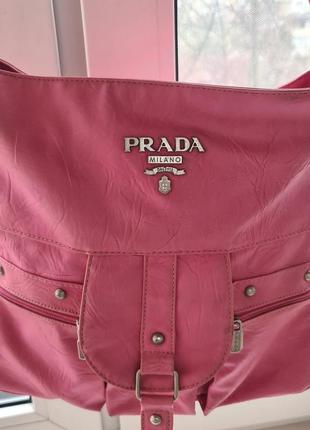 Сумка prada, розового цвета, кожа1 фото