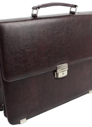 Небольшой деловой портфель из искусственной кожи exclusive 713400 коричневый