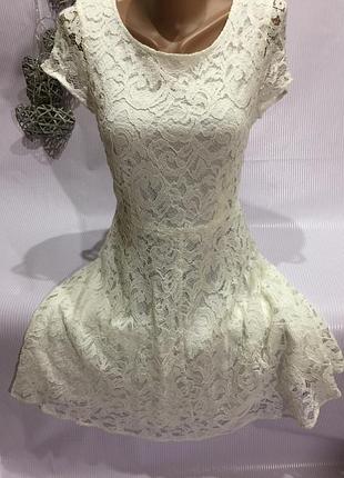 Шикарное белое платье ажур m&s