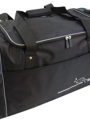 Дорожня сумка 60 л wallaby 430-8 чорна із сірим