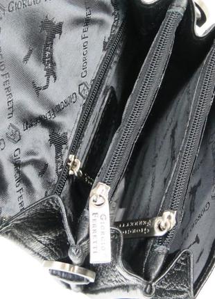 Небольшая мужская кожаная сумка для ношения на плече giorgio ferretti черная9 фото