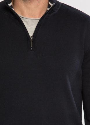 Чоловічий светр чорний lc waikiki з блискавкою на грудях, коміром стійкою4 фото