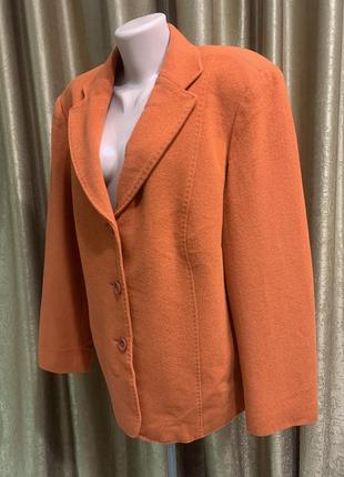Тёплый терракотовый коралловый пиджак шерсть barisal размер 48/ 4xl2 фото