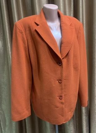 Тёплый терракотовый коралловый пиджак шерсть barisal размер 48/ 4xl5 фото