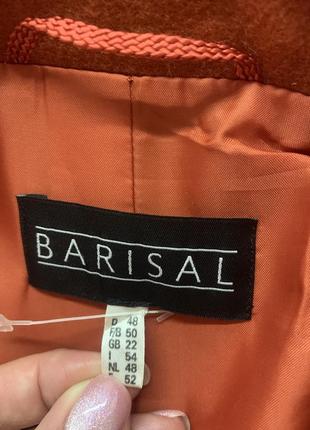 Тёплый терракотовый коралловый пиджак шерсть barisal размер 48/ 4xl9 фото