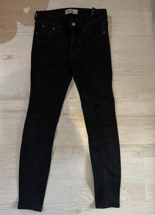 Штани /джинси чорні zara skinny
