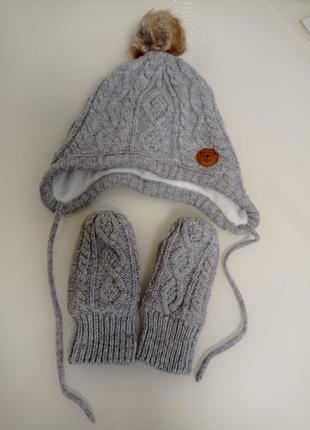 Набір шапочка+рукавички1 фото